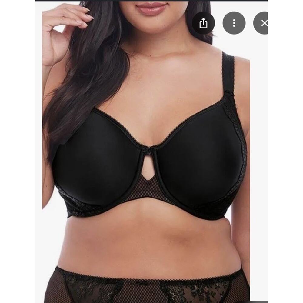 Elomi Charley Underwire Spacer Bra 36DD Black NWT $80